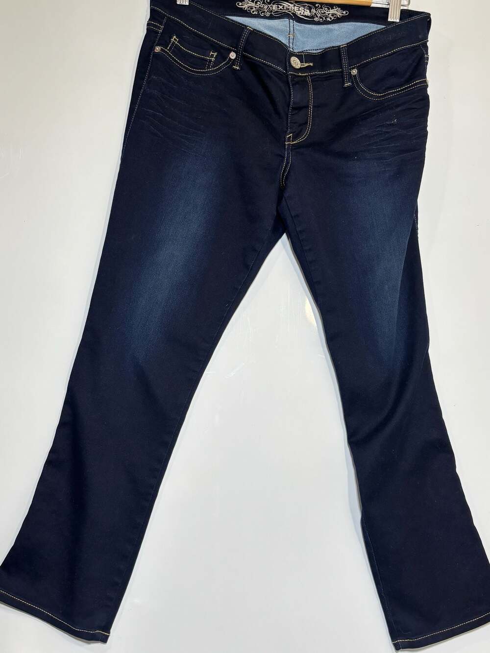 Express Cropped Legging Womens 12r Low Rise Dark Blue Denim